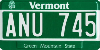 VT license plate ANU745