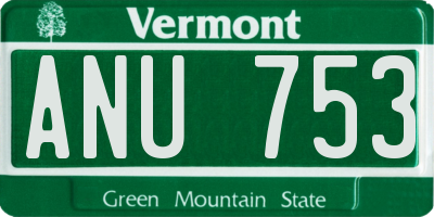 VT license plate ANU753