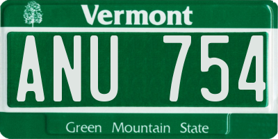 VT license plate ANU754