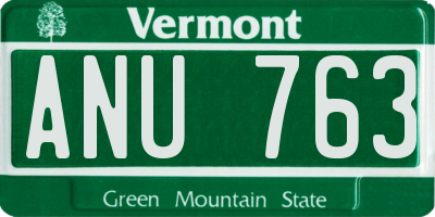 VT license plate ANU763
