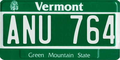 VT license plate ANU764