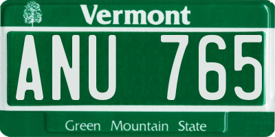 VT license plate ANU765