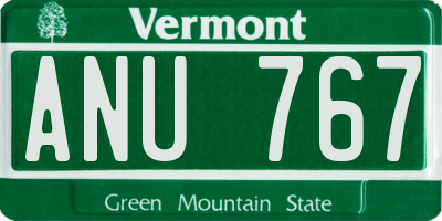 VT license plate ANU767