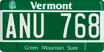 VT license plate ANU768