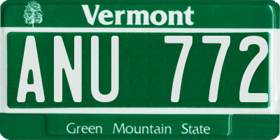 VT license plate ANU772
