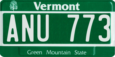VT license plate ANU773