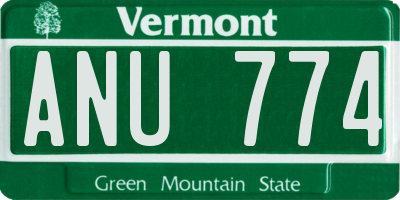 VT license plate ANU774