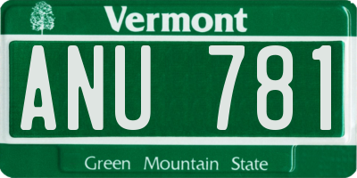VT license plate ANU781