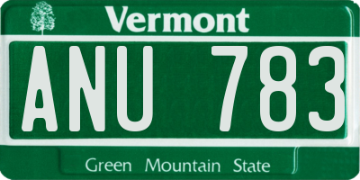 VT license plate ANU783
