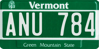 VT license plate ANU784