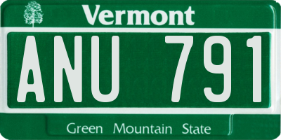 VT license plate ANU791