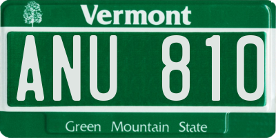 VT license plate ANU810