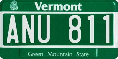 VT license plate ANU811