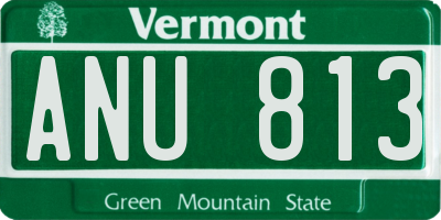VT license plate ANU813