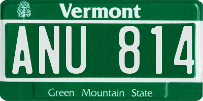 VT license plate ANU814