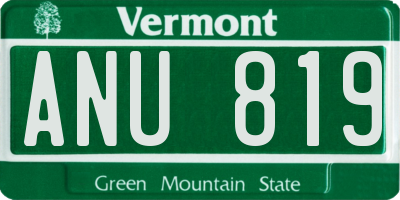 VT license plate ANU819