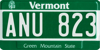 VT license plate ANU823