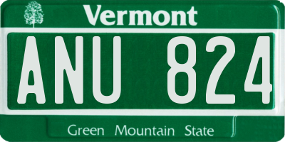 VT license plate ANU824