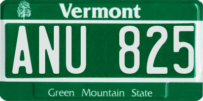 VT license plate ANU825