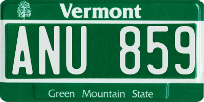 VT license plate ANU859