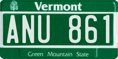 VT license plate ANU861