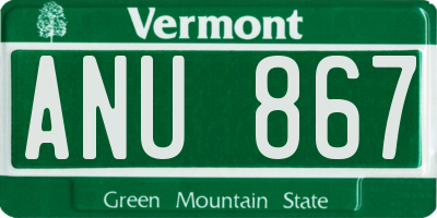 VT license plate ANU867