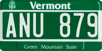 VT license plate ANU879