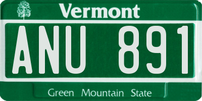 VT license plate ANU891