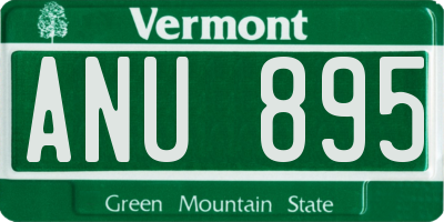 VT license plate ANU895