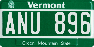 VT license plate ANU896