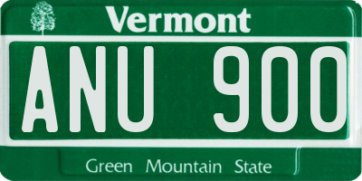 VT license plate ANU900