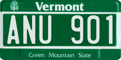 VT license plate ANU901