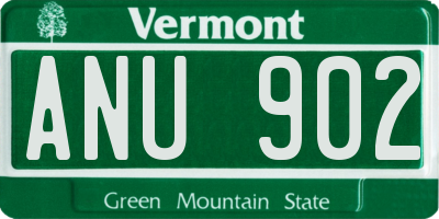 VT license plate ANU902