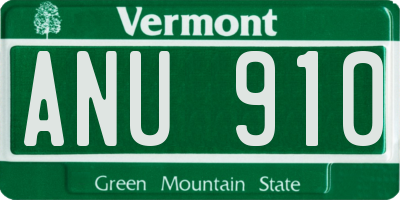 VT license plate ANU910
