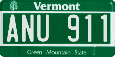 VT license plate ANU911