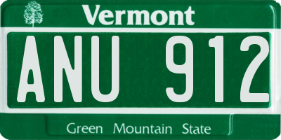 VT license plate ANU912