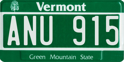 VT license plate ANU915