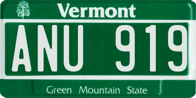 VT license plate ANU919