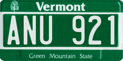 VT license plate ANU921