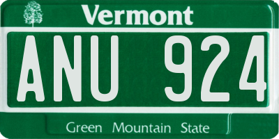 VT license plate ANU924