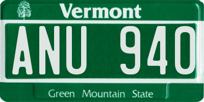 VT license plate ANU940