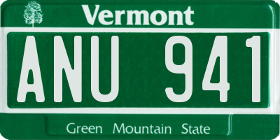 VT license plate ANU941