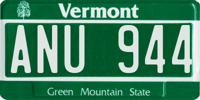 VT license plate ANU944