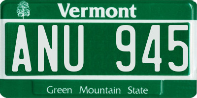 VT license plate ANU945