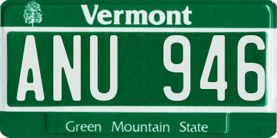 VT license plate ANU946