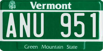 VT license plate ANU951