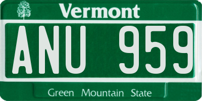 VT license plate ANU959