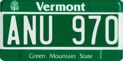 VT license plate ANU970