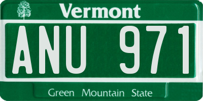 VT license plate ANU971