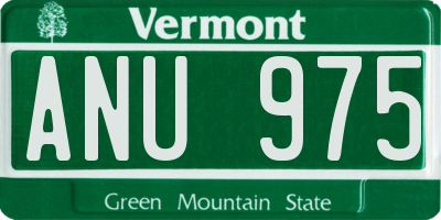VT license plate ANU975